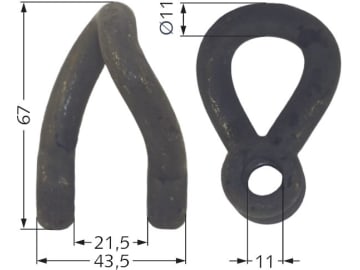 Industriehof® Schäkel gedreht, Bohrung 11,5 mm, für Votex, 63-VOT-63 Industriehof® Schäkel gedreht, Bohrung 11,5 mm, für Votex, 63-VOT-63