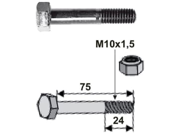 Industriehof® Sechskantschraube M 10 x 1,5 x 75 - 12.9 mit Sicherungsmutter für Votex, Vogel & Noot, 63-VOT-91 Industriehof® Sechskantschraube M 10 x 1,5 x 75 - 12.9 mit Sicherungsmutter für Votex, Vogel & Noot, 63-VOT-91