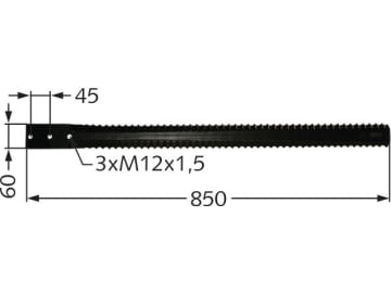 Silo-Doppelmesser, L x B x S 850 x 60 x 9,5/5 mm, Satz (2 Hälften), für Kuhn Silo-Doppelmesser, L x B x S 850 x 60 x 9,5/5 mm, Satz (2 Hälften), für Kuhn