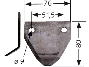 Fräsmesserklinge, 80 x 76 x 3 mm, gekröpft, für Faresin Fräsmesserklinge, 80 x 76 x 3 mm, gekröpft, für Faresin