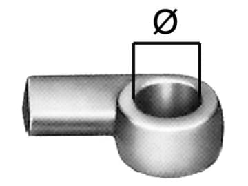 Anschweißöse, Größe 0 - 3, Ø , 80 mm, lang, zum Anschweißen, für Winkelhebel-, Kasten- und Bügelverschlüsse Anschweißöse, Größe 0 - 3, Ø , 80 mm, lang, zum Anschweißen, für Winkelhebel-, Kasten- und Bügelverschlüsse