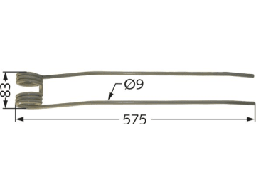 Pöttinger Schwaderzinken 575 x 83 x 9 mm außen weiß, für Eurotop, Top 42, 420, 421 N, 436.030 Pöttinger Schwaderzinken 575 x 83 x 9 mm außen weiß, für Eurotop, Top 42, 420, 421 N, 436.030