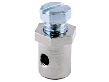 Schraubnippel Ø Kopf 8 mm, Ø Schaft 7 mm, Länge 10 mm, montiert, mit Sechskantschraube M 5 x 7 Schraubnippel Ø Kopf 8 mm, Ø Schaft 7 mm, Länge 10 mm, montiert, mit Sechskantschraube M 5 x 7