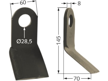Sauerburger Schlegelmesser 145 x 60 x 8 mm 10026 für WM mit Vario–Arbeitswelle Sauerburger Schlegelmesser 145 x 60 x 8 mm 10026 für WM mit Vario–Arbeitswelle
