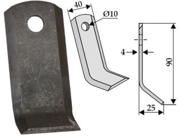 Industriehof® Y-Messer 90 x 40 x 4 mm, Bohrung 10 mm, für Mulcher: Stella, 63-STE-02 Industriehof® Y-Messer 90 x 40 x 4 mm, Bohrung 10 mm, für Mulcher: Stella, 63-STE-02