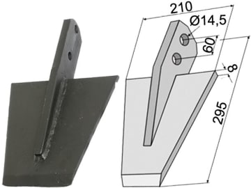 Industriehof® Spaten 295 x 210 x 8 mm, Abstand Bohrungen 60 mm, Bohrung 14,5 mm, für Falc, 631-VAN-08 Industriehof® Spaten 295 x 210 x 8 mm, Abstand Bohrungen 60 mm, Bohrung 14,5 mm, für Falc, 631-VAN-08