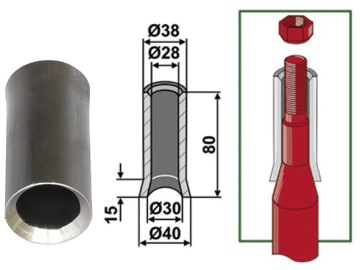 Industriehof® Einschweißbuchse Ø innen 30 mm; 28 mm, Ø außen 40 mm; 38 mm, 18100-9 Industriehof® Einschweißbuchse Ø innen 30 mm; 28 mm, Ø außen 40 mm; 38 mm, 18100-9