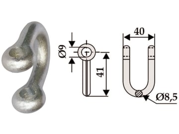 Industriehof® Schäkel gerade, Bohrung 9 mm, für Agritec, Stoll, 63-AGT-91 Industriehof® Schäkel gerade, Bohrung 9 mm, für Agritec, Stoll, 63-AGT-91