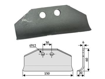 Industriehof® Schlegelmesser 60 x 150 x 6 mm, Bohrung 12 mm, für Humus Fräsen, 63-HUM-03, 63-HUM-03 Industriehof® Schlegelmesser 60 x 150 x 6 mm, Bohrung 12 mm, für Humus Fräsen, 63-HUM-03, 63-HUM-03