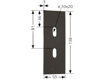 Industriehof® Abstreifer 138 x 55 x 3 mm, Bohrung 20 x 10 mm für Lely, 51-L111 Industriehof® Abstreifer 138 x 55 x 3 mm, Bohrung 20 x 10 mm für Lely, 51-L111