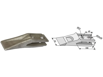 Industriehof® Standardzahn, Breite 52 mm, für Frontladerschaufel zum Anschrauben, 18300-11 Industriehof® Standardzahn, Breite 52 mm, für Frontladerschaufel zum Anschrauben, 18300-11