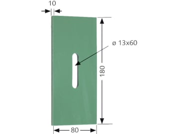 Greenflex Kunststoff-Abstreifer 180 x 80 mm, Bohrung L x B 60 x 13 mm für Rabe Greenflex Kunststoff-Abstreifer 180 x 80 mm, Bohrung L x B 60 x 13 mm für Rabe