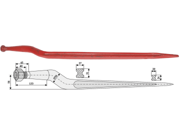 Industriehof® Frontladerzinken 880 mm, M 22 x 1,5, spitz, gekröpft, für Hydrac, 18884 Industriehof® Frontladerzinken 880 mm, M 22 x 1,5, spitz, gekröpft, für Hydrac, 18884