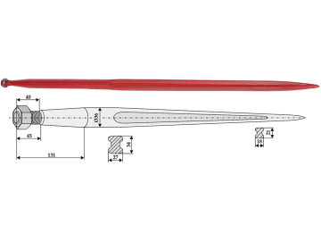 Industriehof® Frontladerzinken 1.400 mm, M 22 x 1,5, spitz, gerade, für Desvoys, 181405 Industriehof® Frontladerzinken 1.400 mm, M 22 x 1,5, spitz, gerade, für Desvoys, 181405