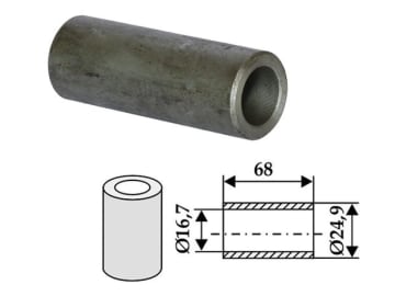Industriehof® Buchse 68 x 4,1 mm, Ø innen 16,7 mm, Ø außen 24,9 mm, für Breviglieri, 63-BRE-01 Industriehof® Buchse 68 x 4,1 mm, Ø innen 16,7 mm, Ø außen 24,9 mm, für Breviglieri, 63-BRE-01