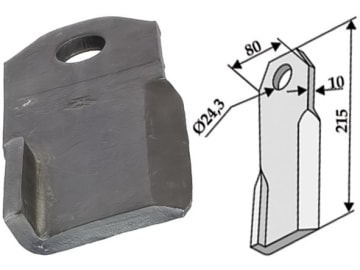 Industriehof® Schlegelmesser 215 x 80 x 10 mm, Bohrung 24,3 mm, für Humus , 63-IND-32-A, 63-IND-32-A Industriehof® Schlegelmesser 215 x 80 x 10 mm, Bohrung 24,3 mm, für Humus , 63-IND-32-A, 63-IND-32-A