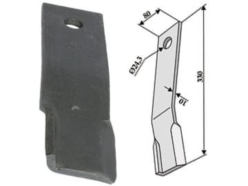 Industriehof® Schlegelmesser links/rechts 330 x 80 x 10 mm, Bohrung 24,3 mm, für Rübenroder Humus "HKP 1600" Industriehof® Schlegelmesser links/rechts 330 x 80 x 10 mm, Bohrung 24,3 mm, für Rübenroder Humus "HKP 1600"