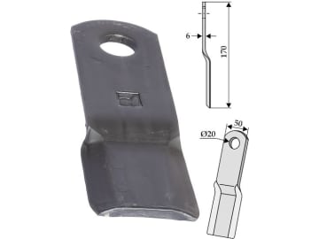 Industriehof® Schlegelmesser 170 x 50 x 6 mm, Bohrung 20 mm, für Humus , 63-HUM-05, 63-HUM-05 Industriehof® Schlegelmesser 170 x 50 x 6 mm, Bohrung 20 mm, für Humus , 63-HUM-05, 63-HUM-05