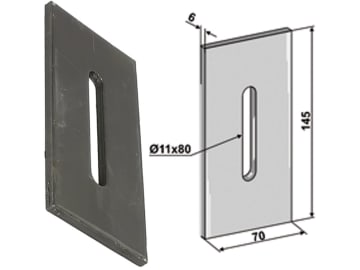 Industriehof® Abstreifer 145 x 70 x 6 mm, Bohrung 80 x 11 mm für Niemeyer, 51-N101 Industriehof® Abstreifer 145 x 70 x 6 mm, Bohrung 80 x 11 mm für Niemeyer, 51-N101