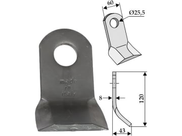 Industriehof® Y-Messer 120 x 60 x 8 mm, Tiefe 43 mm, für Ferri, 63-FEI-29 Industriehof® Y-Messer 120 x 60 x 8 mm, Tiefe 43 mm, für Ferri, 63-FEI-29