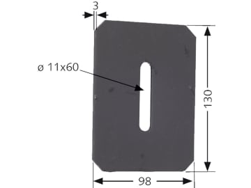 Industriehof® Abstreifer 130 x 98 x 3 mm, Bohrung 60 x 11 mm für Krone, 51-K101 Industriehof® Abstreifer 130 x 98 x 3 mm, Bohrung 60 x 11 mm für Krone, 51-K101