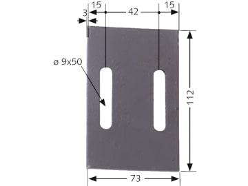 Industriehof® Abstreifer 112 x 73 x 3 mm, Bohrung 50 x 9 mm für Maschio, 51-M200 Industriehof® Abstreifer 112 x 73 x 3 mm, Bohrung 50 x 9 mm für Maschio, 51-M200