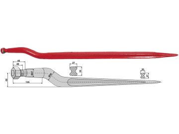 Industriehof® Frontladerzinken 920 mm, M 22 x 1,5, spitz, gekröpft, für Strautmann, 18915 Industriehof® Frontladerzinken 920 mm, M 22 x 1,5, spitz, gekröpft, für Strautmann, 18915