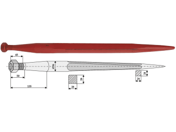 Industriehof® Frontladerzinken 600 mm, M 20 x 1,5, spitz, gerade, für Stoll, 18610 Industriehof® Frontladerzinken 600 mm, M 20 x 1,5, spitz, gerade, für Stoll, 18610