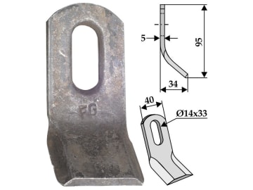 Industriehof® Y-Messer 95 x 40 x 5 mm, Bohrung 33 x 14 mm, für Mulcher: universal, Fischer, 63-UNI-01 Industriehof® Y-Messer 95 x 40 x 5 mm, Bohrung 33 x 14 mm, für Mulcher: universal, Fischer, 63-UNI-01