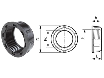 Agrotop Überwurfmutter G 3/4" IG (BSP) H 13,5 mm mit Flachsitz, 10739 Agrotop Überwurfmutter G 3/4" IG (BSP) H 13,5 mm mit Flachsitz, 10739