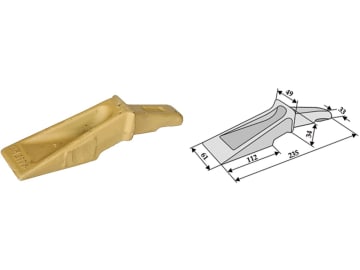 Industriehof® Baggerzahn, 235 x 34/65 mm, für Universal, zum Anschrauben, 18300-15 Industriehof® Baggerzahn, 235 x 34/65 mm, für Universal, zum Anschrauben, 18300-15