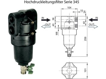 Agrotop Hochdruckleitungsfilter Typ "345", Betriebsdruck max. 50 bar, G 3/4" AG (BSP) / G 1/2" AG (BSP) Agrotop Hochdruckleitungsfilter Typ "345", Betriebsdruck max. 50 bar, G 3/4" AG (BSP) / G 1/2" AG (BSP)