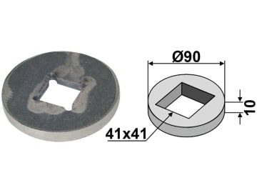 Industriehof® Vorschweißring gerade, für Vierkantwelle 40 x 40 mm, 31-0074 Industriehof® Vorschweißring gerade, für Vierkantwelle 40 x 40 mm, 31-0074