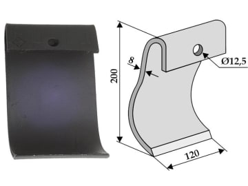 Industriehof® Schlegelmesser 200 x 120 x 8 mm, Bohrung 12,5 mm, für Mulcher Dücker Fräsen, 63-DÜC-51 Industriehof® Schlegelmesser 200 x 120 x 8 mm, Bohrung 12,5 mm, für Mulcher Dücker Fräsen, 63-DÜC-51