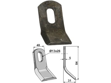 Industriehof® Y-Messer 84 x 40 x 5 mm, Bohrung 26 x 13 mm, für Caroni, Noremat, S.M.A., 63-SMA-51 Industriehof® Y-Messer 84 x 40 x 5 mm, Bohrung 26 x 13 mm, für Caroni, Noremat, S.M.A., 63-SMA-51