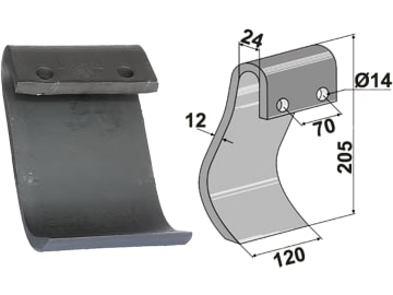 Industriehof® Schlegelmesser 205 x 120 x 12 mm, Bohrung 14 mm, für Mulcher Dücker Fräsen, 63-IND-196 Industriehof® Schlegelmesser 205 x 120 x 12 mm, Bohrung 14 mm, für Mulcher Dücker Fräsen, 63-IND-196