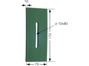 Greenflex Kunststoff-Abstreifer 170 x 70 mm, Bohrung L x B 80 x 10 mm für Rau Greenflex Kunststoff-Abstreifer 170 x 70 mm, Bohrung L x B 80 x 10 mm für Rau