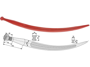 Industriehof® Frontladerzinken 760 mm, M 22 x 1,5, spitz, gebogen, für Bressel, 18782 Industriehof® Frontladerzinken 760 mm, M 22 x 1,5, spitz, gebogen, für Bressel, 18782