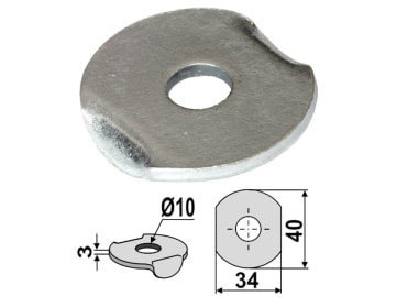 Industriehof® Unterlegscheibe 40; 34 x 10 x 3 mm, für universal, 10.ST-HH-1 Industriehof® Unterlegscheibe 40; 34 x 10 x 3 mm, für universal, 10.ST-HH-1