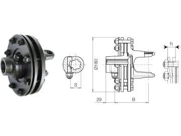 Bondioli & Pavesi Reibscheibenkupplung 100; Global; SFT, 1 3/4'' 20, FV 34 - EinstellbaresDrehmoment Bondioli & Pavesi Reibscheibenkupplung 100; Global; SFT, 1 3/4'' 20, FV 34 - EinstellbaresDrehmoment