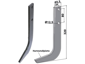 Industriehof® Fräshaken 320 x 44,5 x 10 mm mit Hartmetallplatte für universal Reihenfräse, UNI-500 Industriehof® Fräshaken 320 x 44,5 x 10 mm mit Hartmetallplatte für universal Reihenfräse, UNI-500