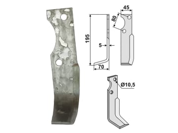 Industriehof® Fräsmesser links/rechts 195 x 45 x 5 mm, Bohrung 10,5 mm für Barbieri, FM-Matras, Goldoni Industriehof® Fräsmesser links/rechts 195 x 45 x 5 mm, Bohrung 10,5 mm für Barbieri, FM-Matras, Goldoni