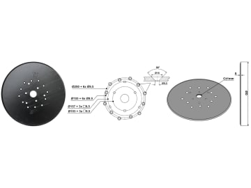 Industriehof® Hopfenscheibe gerade, 450 x 4 mm, LK 103 mm; 157 mm; 185 mm; 200 mm, ZB 46,5 mm, , für universal, 31-168FO-R592 Industriehof® Hopfenscheibe gerade, 450 x 4 mm, LK 103 mm; 157 mm; 185 mm; 200 mm, ZB 46,5 mm, , für universal, 31-168FO-R592