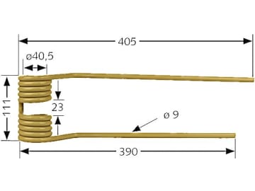 Kreiselheuerzinken links/rechts 405 x 111 x 9 mm für Vicon Kreiselheuer Fanex 400, 500, 600 730 ab Bj. 1987 Kreiselheuerzinken links/rechts 405 x 111 x 9 mm für Vicon Kreiselheuer Fanex 400, 500, 600 730 ab Bj. 1987