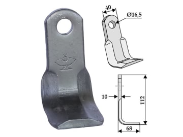Industriehof® Y-Messer 112 x 40 x 10 mm, Bohrung 16,5 mm, für Aedes, Pircher, 63-AED-10 Industriehof® Y-Messer 112 x 40 x 10 mm, Bohrung 16,5 mm, für Aedes, Pircher, 63-AED-10