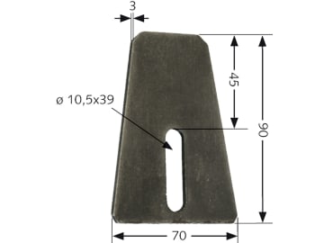 Industriehof® Abstreifer 90 x 70 x 3 mm, Bohrung 39 x 10,5 mm für Amazone, 51-A103 Industriehof® Abstreifer 90 x 70 x 3 mm, Bohrung 39 x 10,5 mm für Amazone, 51-A103