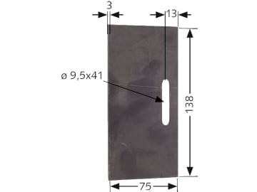 Industriehof® Abstreifer 138 x 75 x 3 mm, Bohrung 41 x 9,5 mm für Lely, 51-L109 Industriehof® Abstreifer 138 x 75 x 3 mm, Bohrung 41 x 9,5 mm für Lely, 51-L109