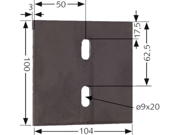 Industriehof® Abstreifer 100 x 104 x 3 mm, Bohrung 20 x 9 mm für Lely, 51-L114 Industriehof® Abstreifer 100 x 104 x 3 mm, Bohrung 20 x 9 mm für Lely, 51-L114