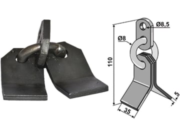 Industriehof® Y-Messer 110 x 35 x 5 mm, Bohrung 8,5 mm, für Mulag, 63-MUL-80 Industriehof® Y-Messer 110 x 35 x 5 mm, Bohrung 8,5 mm, für Mulag, 63-MUL-80