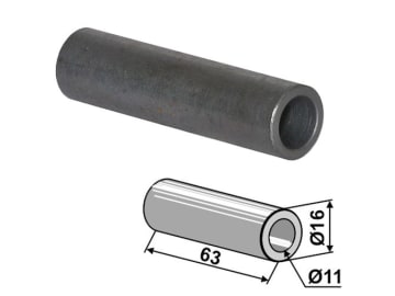 Industriehof® Buchse 63 x 2,5 mm, Ø innen 11 mm, Ø außen 16 mm, für Mulag, 63-MUL-85 Industriehof® Buchse 63 x 2,5 mm, Ø innen 11 mm, Ø außen 16 mm, für Mulag, 63-MUL-85